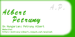 albert petruny business card